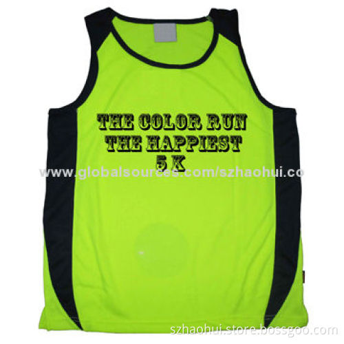 Men's Polyester Mesh Sports Vest with Printed Logo, Cut, Sew Style, Customized Orders Welcomed